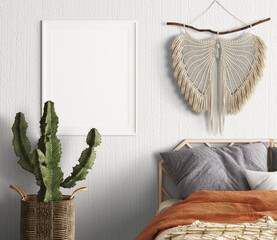 Wall Mural - Boho Frame Mockup - Boho Frame - Blank Frame - White Frame - Frame Mockup - Frame Template