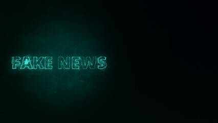 Aufkleber - Fake News title with plexus effect. Connected lines with dots. Lines title plexus