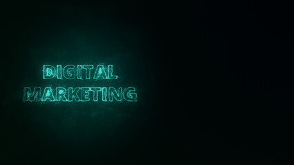 Leinwandbilder - Digital Marketing title with plexus effect. Connected lines with dots. Lines title plexus