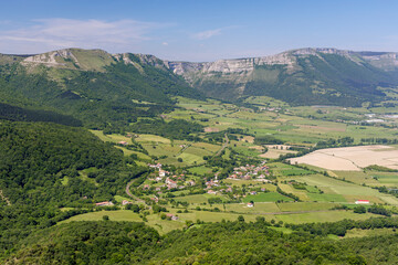 Wall Mural - View of the Delika valley and Nervion river canyon. Located in the Araba province, Basque Country, north of Spain.