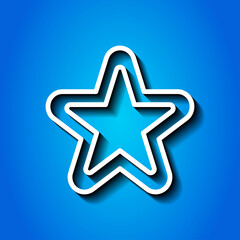 Wall Mural - Double star simple icon. Flat desing. White icon with shadow on blue background.ai