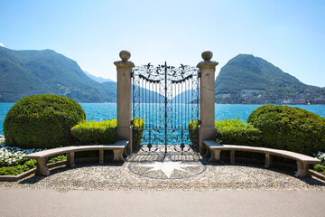 The gates of Lugano, Switzerland looking out towards Italy