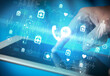 © ra2 studio - Close-up of a touchscreen with healthcare icons