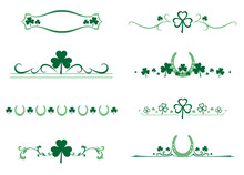A Set Of St Patricks Day Shamrock And Horse Shoe Dividers
