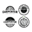 Wood and carpenter logo, icon and vector