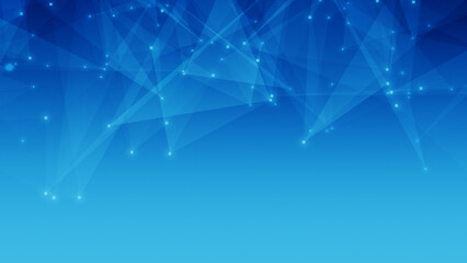 Abstract technology and science polygonal space low poly background Tone blue with connecting dots and lines.