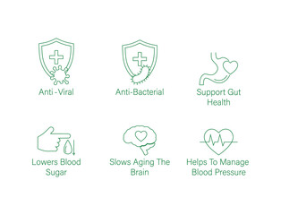 Wall Mural - antiviral, anti-bacterial, supports gut health, lowers blood sugar, slow the aging of the brain, hel