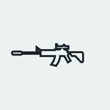 Assault Carbine Vector Icon Illustration Sign
