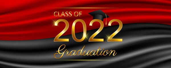 Class of 2022 graduation text design for cards, invitations or banner