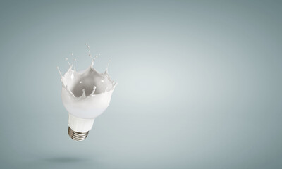 Wall Mural - Light bulb with white glass splash