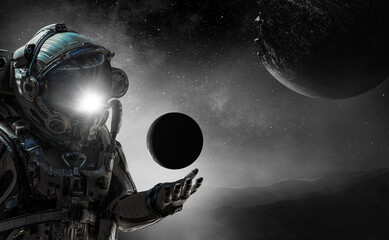 Wall Mural - astronaut and space exploration theme.