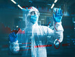 © Westend61 - Industrial worker wearing protective workwear using transparent touch screen in clean room