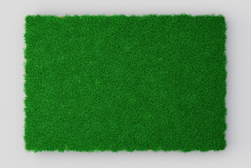 Wall Mural - A 3D illustration of a geological cross-section with green grass isolated on a white background