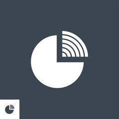 Wall Mural - pie chart related vector glyph icon. isolated on black background. vector illustration.