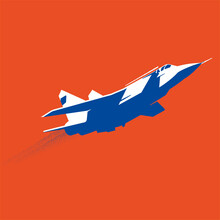 Modern Supersonic Warplane. Simple Vector Image