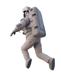 Wall Mural - astronaut in outer space, isolated on white background