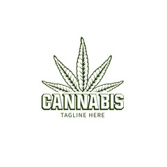 Wall Mural - Cannabis logo. vector illustration logo design.