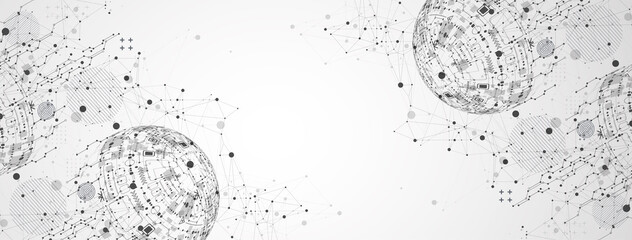 Abstract technology sphere background. Global network consept.
