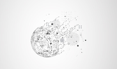 Abstract technology sphere background. Global network consept.