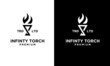 premium infinity Torch Logo vector symbol illustration design
