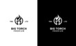 premium black Torch Logo vector symbol illustration design