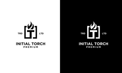 premium initial t Torch Logo vector symbol illustration design