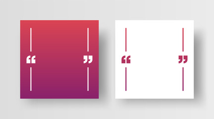 Wall Mural - quote frame template set. quotation mark border with space for quote text