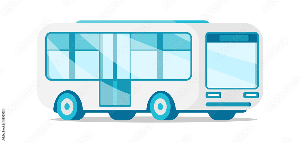 Shuttle bus passenger public commuter transportation service isometric ...