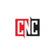CNC lettering logo design. Vector