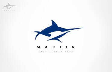 Marlin fish logo vector design