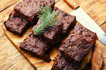 Canvas Print - Panforte, Christmas bread, Italian sweet.