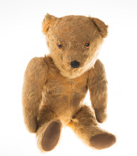 Brown Teddy Bear On White Background