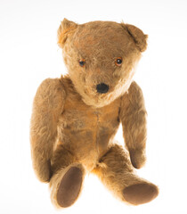 brown teddy bear on white background