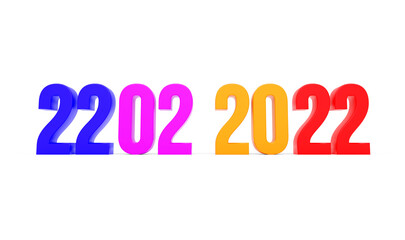 Wall Mural - dalindrome date 22 02 2022 , february 2022 superstition special date in calendar