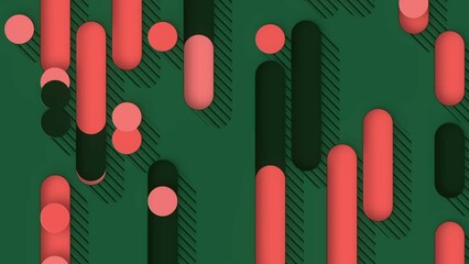 Fototapete - Digital loop animation of colored geometric pattern. 3d rendering background HD