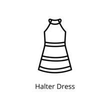 Halter Dress Icon In Vector. Logotype