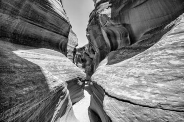 Wall Mural - Antelope Canyon, Arizona - USA. Exterior view of rocks under a blue summer sky.