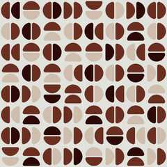 Fototapete - Vector seamless brown coffee pattern. Decor abstract coffee shapes illustration.