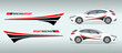 Car side sticker design. Auto vinyl decal template. Suitable for printing or cutting.