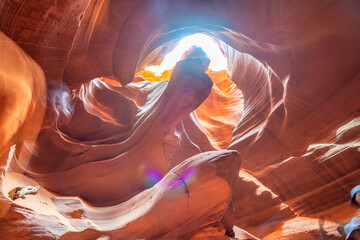 Canvas Print - Antelope Canyon sunlight games and rocks - Arizona - USA.