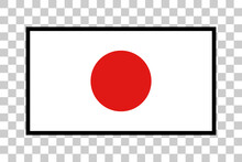 Japanese Flag Icon Isolated On Transparent Background. Vector.