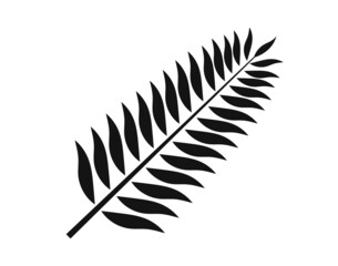 Wall Mural - fern or palm leaf black icon.