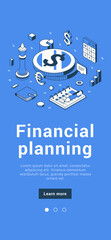 Wall Mural - financial planning account budget balance with expenses and earnings calculating mobile banner isome