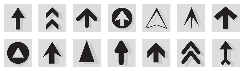 Wall Mural - Arrow icon set isolated on background. Arrows vector collection. Different arrow icons in flat style. Creative arrows template for web site, app, graphic design, ui and logo. Arrow vector symbol