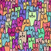 Cats. Texture With Cats. Seamless Pattern With Cats. Cutie Cats. Meow 😻 