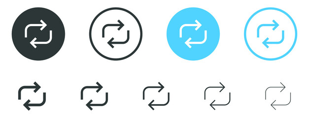 Leinwandbilder - Refresh icon, sync repeat and reload arrow symbol convert button	
