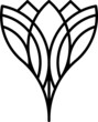 Graphic symbol of crocus with the motif of the mountains