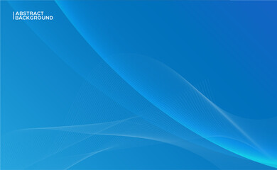 Wall Mural - Blue abstract background with wave and lines. Blue gradient background.
