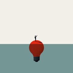 Business creative idea vector concept. Symbol of innovation, invention and creativity. Minimal illustration