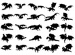 © Shinso_Hajime - 25 poses of dragon silhouette vector edition 2